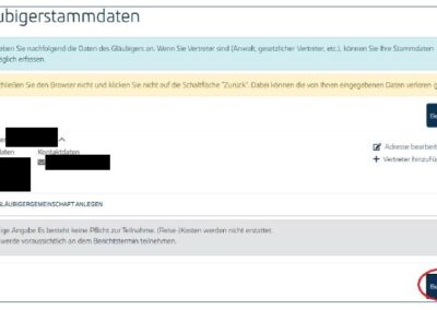11. Bestätigung Stammdaten