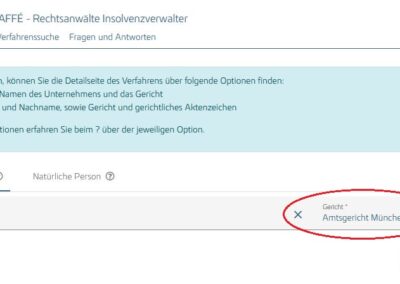 2. Suche des Schuldners